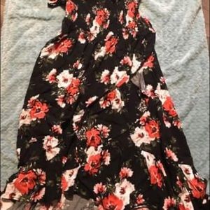 Black dress with flowers